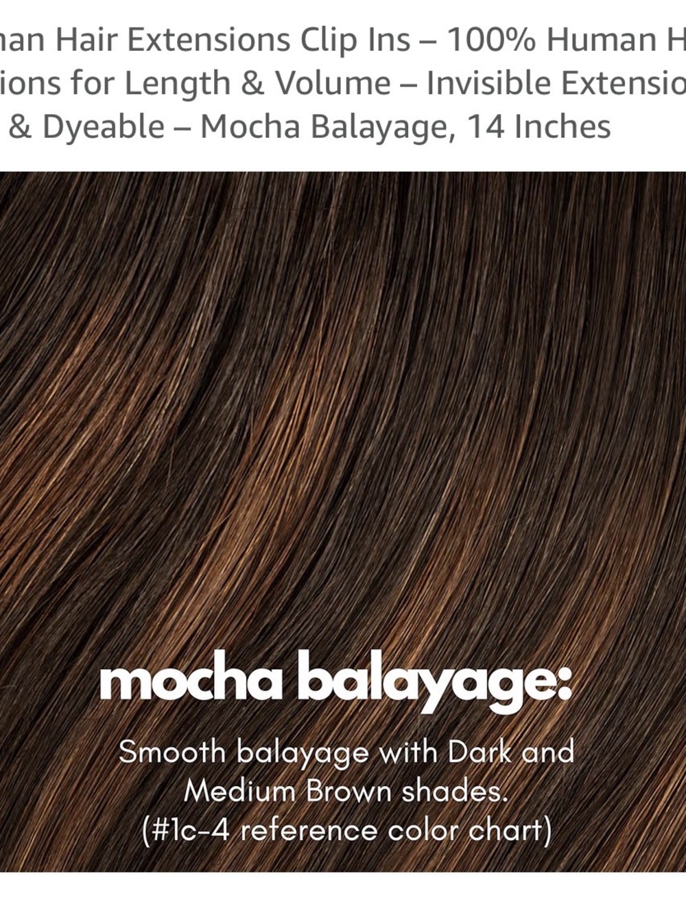 Seamless Clip-In Hair Extensions in Black with Light Brown Highlights - Picture 4 of 5